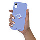 LaCoqueFrançaise Coque iPhone Xr Silicone Liquide Douce lilas Coeur Blanc Amour pas cher