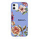 LaCoqueFrançaise Coque iPhone 11 Silicone Liquide Douce lilas Amour en fleurs Coque iPhone 11 Silicone Liquide Douce lilas Amour en fleurs