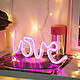 Avis Avizar Lampe à Néon LED Format Love Alimentation par câble ou piles AA Rose