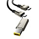 Baseus Câble USB-C vers USB-C et Prise carré Lenovo 100W Nylon 2m  Flash Noir Un câble de charge et synchronisation USB-C vers USB-C et Prise carré Lenovo, signé Baseus.