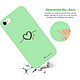 Avis LaCoqueFrançaise Coque iPhone 7/8/ iPhone SE 2020 Silicone Liquide Douce vert pâle Coeur Noir Amour