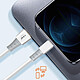LinQ Câble USB vers Lightning Recharge Rapide 3A pour iPhone et iPad 1.2m Blanc pas cher
