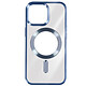 Avizar Coque MagSafe pour iPhone 15 Pro Silicone Protection Caméra  Contour Chromé Bleu - Coque MagSafe conçue spécifiquement pour votre Apple iPhone 15 Pro