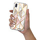 Evetane Coque Samsung Galaxy A40 anti-choc souple angles renforcés transparente Motif Marbre Rose Losange pas cher