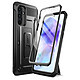 Supcase Coque Intégrale pour Samsung Galaxy A55 Antichoc avec Béquille Support Noir Conception avec une armure en polycarbonate rigide et une couche interne en silicone