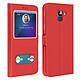 Avizar Etui folio Rouge Support Vidéo pour Samsung Galaxy J6 Etui folio Rouge support vidéo Samsung Galaxy J6