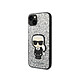 Karl Lagerfeld Coque pour Apple iPhone 14 Plus Glitter Flakes Ikonik Argent Coque conçue sur mesure pour Apple iPhone 14 Plus