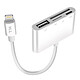 Avizar Lecteur carte iPhone / iPad Lightning vers USB / TF / Micro-SD / Lightning Blanc Un lecteur de carte 4 en 1 modèle HL-112, connecteur Lightning vers USB / TF / Micro-SD / Lightning.