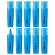 DELI Surligneur pointe biseautée 1-5mm Bleu résistant à la décoloration séchage rapide x 10 Surligneur