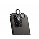 Force Glass Protège-caméra pour iPhone 15 Pro/15 Pro Max/14 Pro/14 Pro Max Ultra-résistant Noir