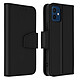 Avizar Housse iPhone 12 / 12 Pro Cuir Porte-carte Fonction Support Premium Noir Design premium grâce à un revêtement en cuir de vachette associé à des surpiqûres apparentes