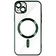 Avizar Coque MagSafe pour iPhone 13 Silicone Protection Caméra  Contour Chromé Vert