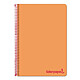 LIDERPAPEL Cahier spirale A7 micro wonder 200 pages 90g quadrillé 5x5mm 4 bandes - Orange Cahier