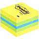 POST-IT Mini bloc cube 400 feuilles Repositionnables 5,1 x 5,1 cm Citron + bleu et vert Notes repositionnable