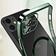 Avizar Coque MagSafe pour iPhone 11 Silicone Protection Caméra  Contour Chromé Vert pas cher