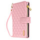 Avizar Housse pour Samsung Galaxy S24 Ultra Portefeuille Rose Texture rembourrée, assure une prise en main confortable