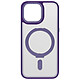 Avizar Coque MagSafe pour iPhone 15 Pro Silicone Gel Anneau Fonction Support  Dos Givré Contour Violet - Coque MagSafe à contour Violet, assurant la sécurité de votre AppleiPhone 15 Pro au quotidien