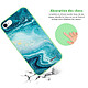 Avis Evetane Coque iPhone 7/8/ iPhone SE 2020 Silicone Liquide Douce vert pâle Bleu Nacré Marbre