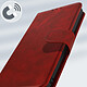 Avizar Housse Oppo A94 5G Éco-cuir aspect cuir vieilli Porte-carte Support vidéo Rouge pas cher
