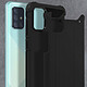 Avizar Coque Samsung Galaxy A71 Design Relief Bi-matière Antichute 1,8m Noir pas cher