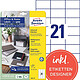AVERY Etui de 210 Etiquettes Multi-usages 70 x 42,3 mm sur 10 feuilles A4 Blanc Etiquette multi-usages