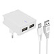 Swissten Chargeur Secteur Double USB 3A Smart IC Câble USB-C  Slim Blanc - Un adaptateur secteur double sortie USB de la série SLIM by Swissten, permettant d'alimenter 2 appareils en même temps.