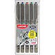 UNI-BALL Etui de 5 stylos roller encre liquide EYE UB157 pointe moyenne 0,7mm couleurs assorties Stylo roller