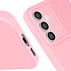 Avizar Coque pour Samsung Galaxy S23 FE Silicone Cache Caméra Coulissant Rose Poudré pas cher