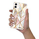 Evetane Coque iPhone 12 mini anti-choc souple angles renforcés transparente Motif Marbre Rose Losange pas cher