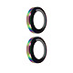 Avizar Film caméra pour iPhone 14 et 14 Plus Verre trempé 9H 0.4mm  Transparent Contour multicolore Conçu en verre trempé 9H, antichocs et anti-rayures