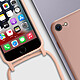 Avizar Coque Cordon pour iPhone 7, 8, SE 2020 et 2022 Semi-rigide Lanière Tour du Cou 80cm  Rose pas cher