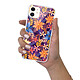 LaCoqueFrançaise Coque iPhone 11 silicone transparente Motif Fleurs violettes et oranges ultra resistant pas cher
