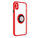 Avizar Coque pour iPhone XS Bi-matière Bague Métallique Support Vidéo Rouge Coque Anneau Rouge en Polycarbonate, iPhone XS Max
