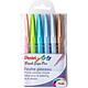 PENTEL Pochette de 6 Feutres pinceau Brush Sign Pen : 1 x Gris clair, 1 x Brun, 1 x Bleu pastel, 1 x Gris bleuté, 1 x Vert pastel, 1 x Rose pastel Crayon feutre