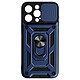 Avizar Coque Antichoc pour iPhone 15 Pro Max Cache Caméra Coulissant Bague bleu nuit Une coque antichoc avec bague multifonctionnelle, conçue pour votre Apple iPhone 15 Pro Max