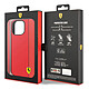 Ferrari Coque pour iPhone 14 Pro Bi-matière Effet Carbone Compatible QI Rouge pas cher