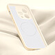 Avis Avizar Coque Magsafe pour iPhone 15 Pro Max Silicone Souple Soft touch  Blanc cassé
