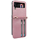 Avizar Coque pour Samsung Z Flip 4 Cuir Porte cartes Bandoulière  Versatile Case rose gold Coque Collection Versatile Case pour votre Samsung Galaxy Z Flip 4