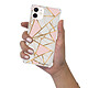 LaCoqueFrançaise Coque iPhone 12 mini anti-choc souple angles renforcés transparente Motif Marbre Rose pas cher