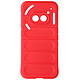 Avizar Coque pour Nothing Phone 2a Antichoc Silicone Motif texturé 3D Rouge Protection antichoc avec les quatres coins renforcés pour encaisser les coups en cas de chutes