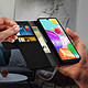 Avizar Housse Samsung Galaxy A41 Étui Folio Porte-carte Fonction Support Vidéo Noir pas cher