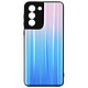 Avizar Coque Samsung Galaxy S21 Bi-matière Holographique Brillant Légère Rose et bleu Coque concue sur mesure pour le Samsung Galaxy S21
