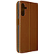 Avizar Housse pour Samsung Galaxy A13 5G et A04s Cuir Véritable Clapet Porte-carte Support Vidéo  Marron - Élaboré en cuir véritable avec un rendu lisse et élégant