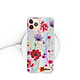 Evetane Coque iPhone 12/12 Pro silicone fond holographique Fleurs Multicolores Design pas cher