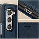 Avizar Coque Clapet pour Samsung Z Fold 5 Portefeuille Anti RFID Vintage bleu nuit pas cher