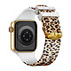 Avizar Bracelet pour Apple Watch 41 / 40 / 38 mm Silicone à Motif Léopard Marron clair - Un bracelet en silicone conçu pour Apple Watch Series 8 et 7 41mm / Series SE 2022, SE, 6, 5, et 4 40mm / Series 3, 2 et 1 38mm