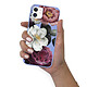 LaCoqueFrançaise Coque iPhone 11 Silicone Liquide Douce lilas Fleurs roses pas cher
