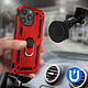 Acheter Avizar Coque pour iPhone 15 Pro Max Antichoc Hybride Bague Support Magnétique  Rouge