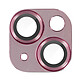 Enkay Verre Trempé Caméra pour iPhone 15 et 15 Plus Cadre Alliage Aluminium  Rose Conçu avec une dureté 9H, assurant une protection renforcée contre les rayures et les impacts