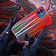 Avizar Coque iPhone 12 Mini Holographique Arc en Ciel Rigide Collection Aurora Rouge pas cher